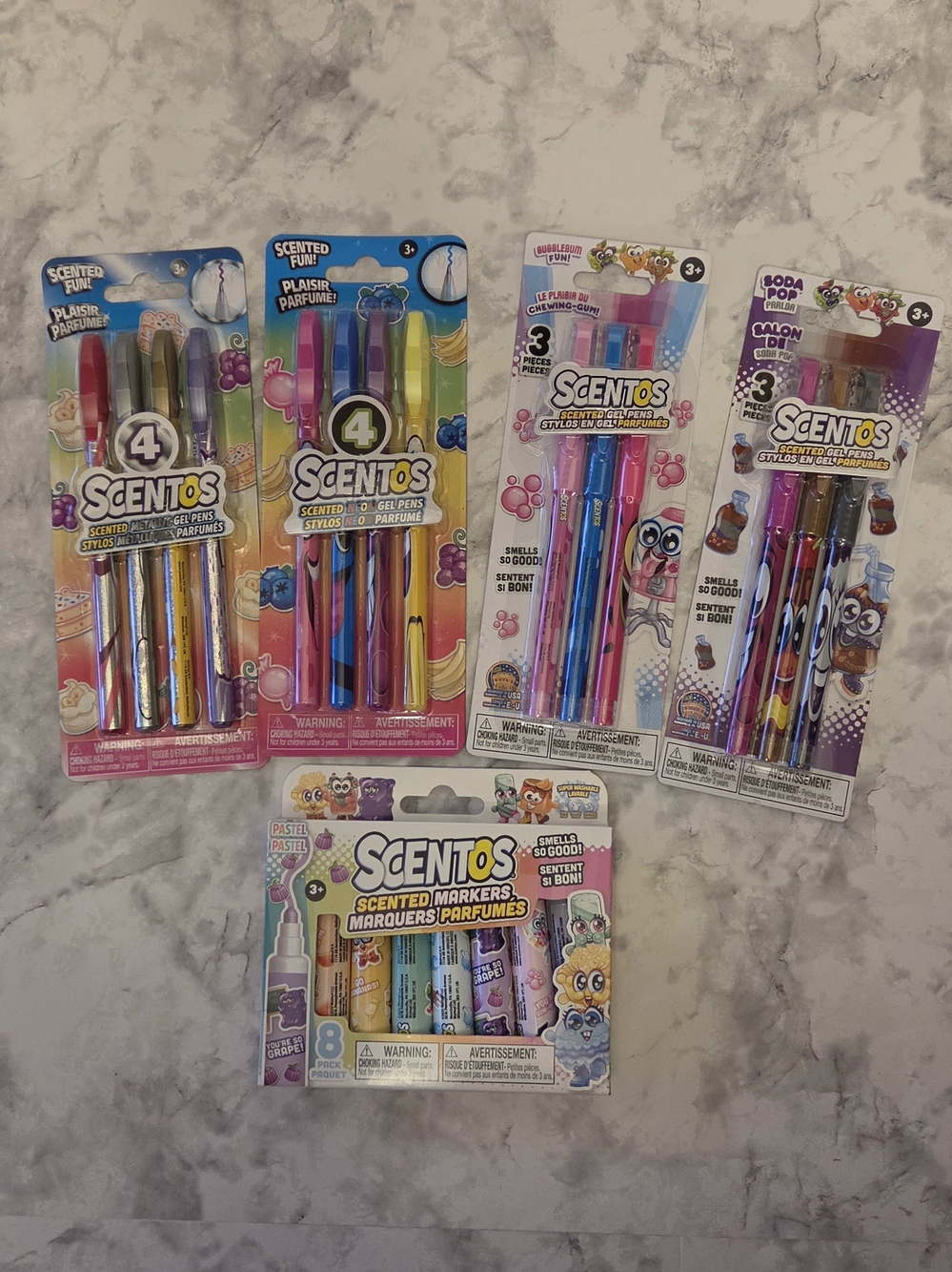 Scented Gel Pen & Marker Set of 5 - Assorted Pastel and Bright Colors